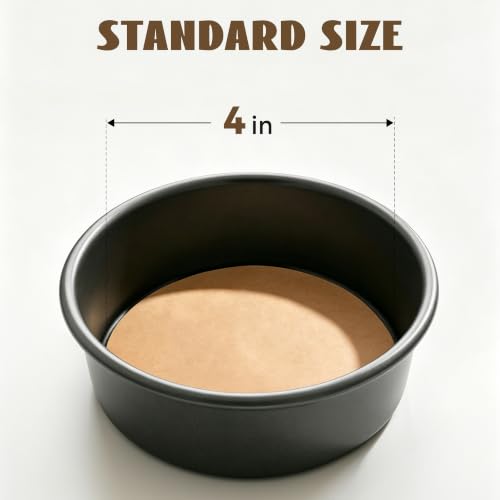 SMARTAKE 4 Inches Round Parchment Paper Baking Sheets, Non-Stick, 200Pcs - size: 4 Inches-200