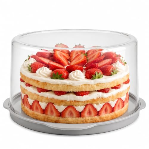 Evelots 11-Inch Cake Container with Lid, Portable Carrier for Cakes & Pies - size: 1-Pack, style: Cake Container