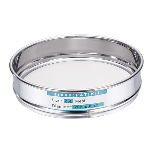 PATIKIL Lab Sieve 250 Mesh(0.063mm) 7.9"(20cm) Diameter Sifting Screen - size: 250 Mesh(0.063mm)/7.9"