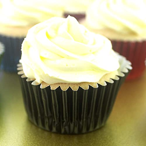 300 Pcs Mini Foil Cupcake Liners Muffin Paper Baking Cups, Black - color: Black