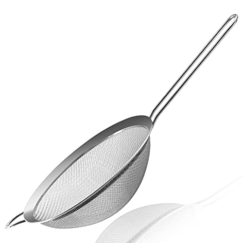 Anaeat Fine Mesh Strainers - Premium Stainless Steel Colander Sieve Sifters, with Durable Mesh and Sturdy Handle, Excellent for Sifting Dry ingredients, Flour, Pastas, Rice, Tea (8.67"） - color: 8.67" Diameter