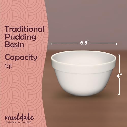 Ceramic 1 Liter Pudding Mold - Christmas Pudding Basin for Steaming - size: 1 qt