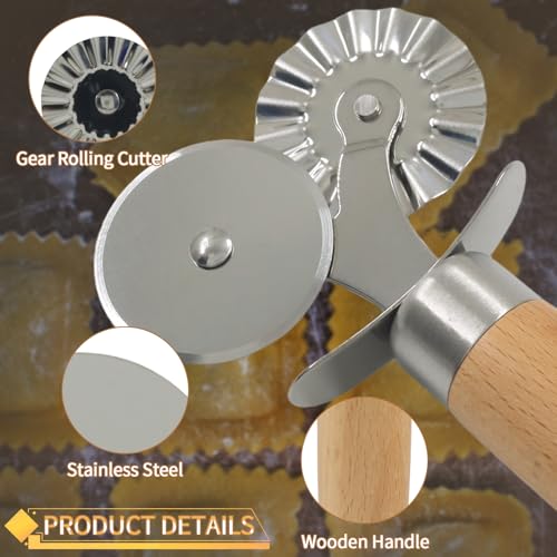 Double Wheel Dual-Head Pastry Cutter, 1Pcs - size: Double Wheel