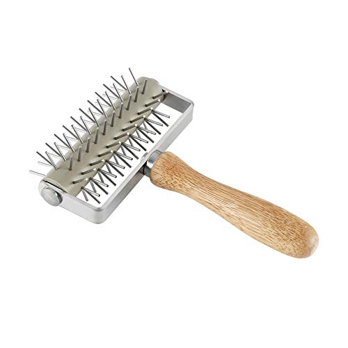 Homemade Stainless Steel Pizza Cake Pie Bread Pastry Baking Tool Dough Docker Needle Roller Wheel - color: Yellow-1