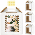 3 Pack 12x12x12 Inch Tall Cake Boxes with windows,10in 12in Large Tiered Cake Box, Disposable Tall Cake Carrier, Layer Tall Baking Carrier with Handle for Wedding, Birthday
