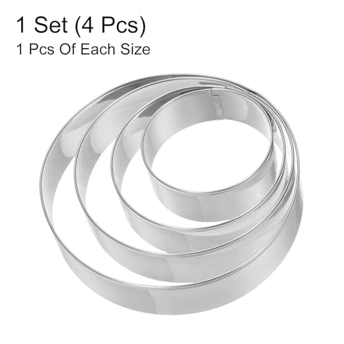 HARFINGTON Circle Round Cookie Cutter Set Stainless Steel Geometric - style: Circle