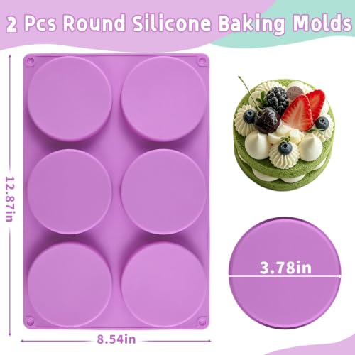 Silicone Muffin Top Pan, 2 Pack Round Silicone Mold for Baking 12-Cavity