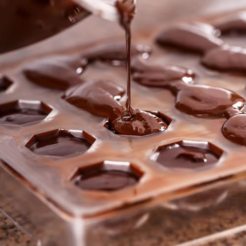 Polycarbonate Chocolate Mold 21 Cavities Diamond Shape Truffle Molds Easy Release & Clean Clear Candy Making Tray for Chocolates, Sweets, Jelly, Candies, Pralines (Diamond)