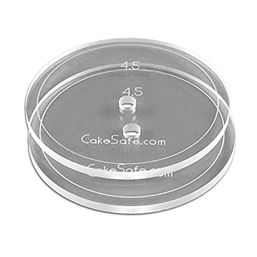 CAKESAFE – 2-4.5” Clear ¼” Acrylic Disks – Perfect Icing Tool to Smooth the Buttercream on Your Cakes - size: 4.5" Set
