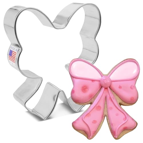 Ann Clark Classic Bow Cookie Cutter, 3-1/2" Made in USA - size: 3-1/2"