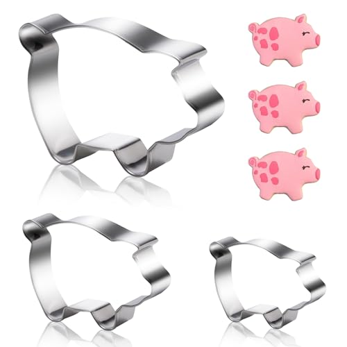 Concha Cutter Mexican Bread Mold With 3 Sizes Pig Cookie Cutter Set,Concha Stamp Two Sided Mold For Pan Dulce Mexicano Cortadora De Pan,Cookie Stamps for Baking Cookies