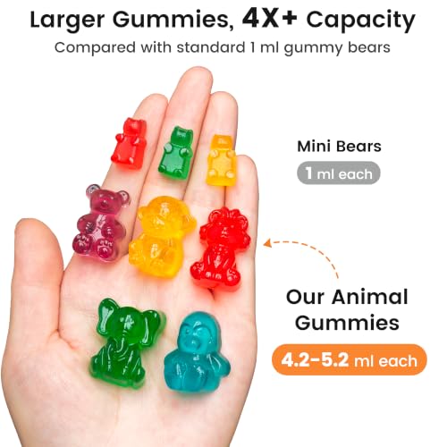 Large Silicone Gummy Bear Molds, Animal Candy Molds, 4-Pack