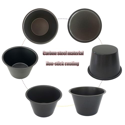 6 Pack Nonstick Popover Pans, Individual Small Yorkshire Pudding Tin - size: 3.5" x 2.2"