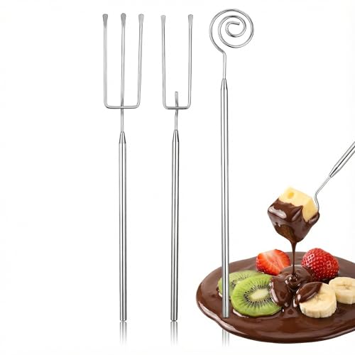 Chocolate Dipping Tools, 3 Pcs Stainless Steel Candy Dipping Fork Set