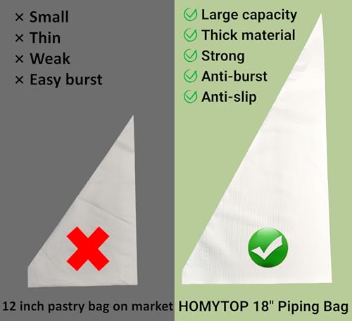 18 Inch Large Piping Bags,200 Pack Disposable Anti-Burst Pastry Bag - size: Large 18 Inch-200 Pack