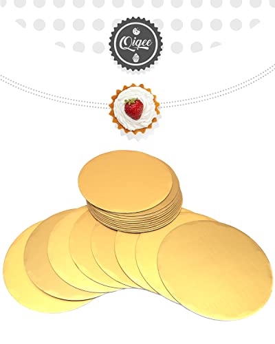 qiqee 12 Inch Gold Cake Boards Round 40-Packs Circles Rounds Base Food-Grade Cardboard Cake Plate（Thinner But Stronger） - color: Gold, size: 12 inch / 40Pcs
