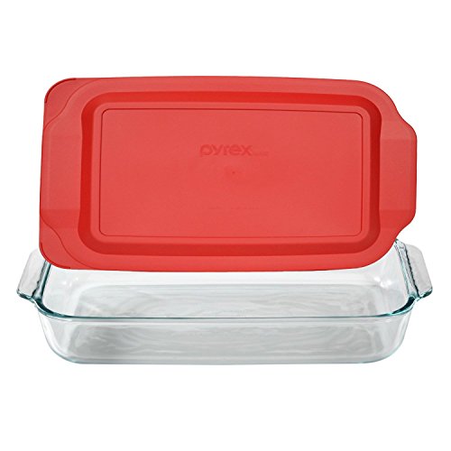 Pyrex 233 3-Qt Dish & 233-PC Red Lid - Made in USA