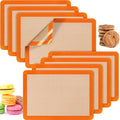 Nuanchu 8 Pcs Silicone Baking Mat Non-stick Baking Half Sheet, Orange - color: Orange