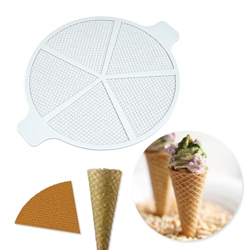 mostsom Embossing Fondant Lace Mold, Silicone Cake Decorating Mat, Elegant Lace Pattern Baking Tool for Sugar Craft, Chocolate, Gum Paste (C_ Ice Cream Cone)
