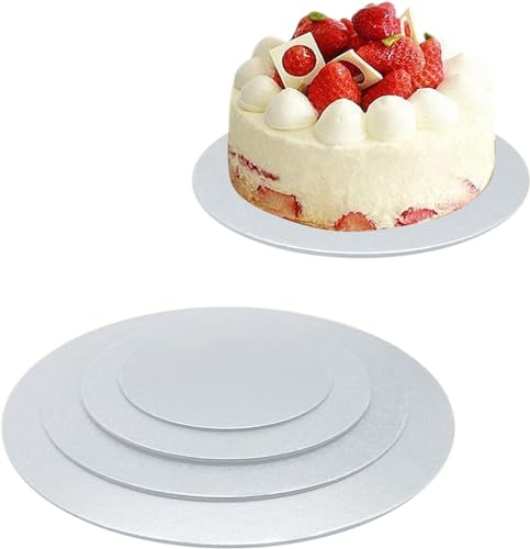 Goiio 4 Pack Cake Boards Golden Round Cake Circles