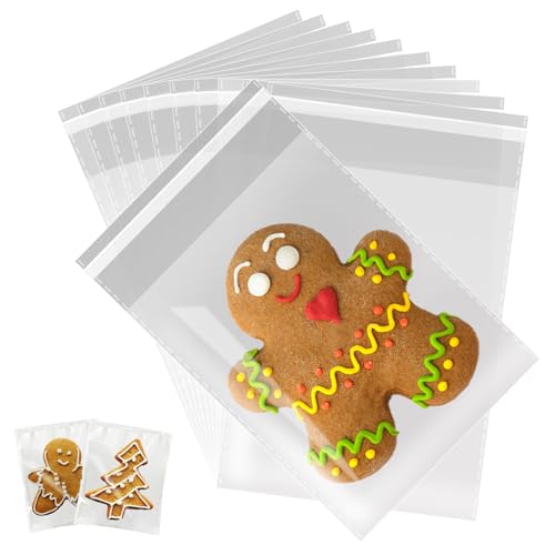 Clear Resealable Cellophane Bags 4 X 5 Inch Self Sealing Cellophane Bags, 200Pcs Cookie Bag with Seal Packaging Treat Bag for Wrapping Bread, Soaps, Candies and Party Favors - size: 4x5 Inch (Pack of 200)