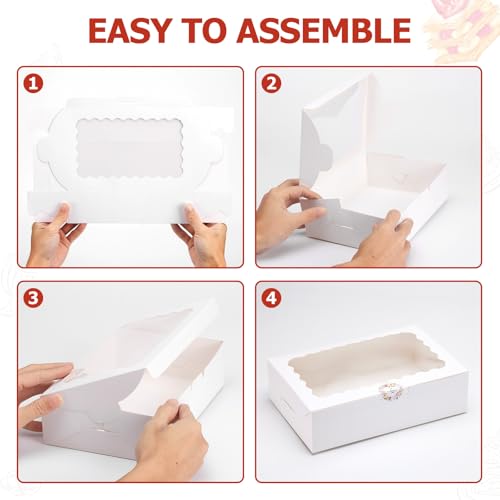 Cookie Boxes with Window, Pack of 20, 9x6x2.5 Inches - size: 9x6x2.5 inches
