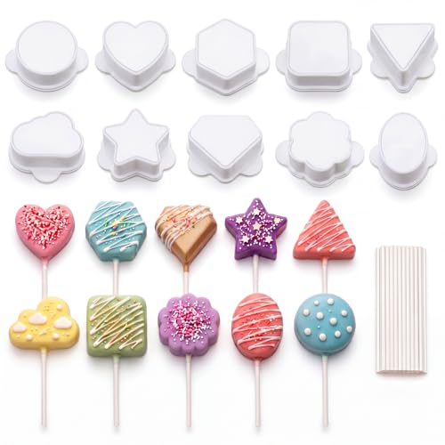 10 Pcs Cake Pop Molds Set with 100 Sticks - style: Classic Style