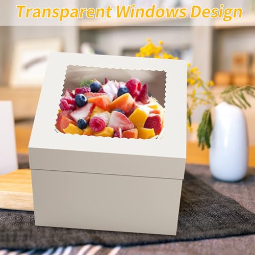 WINKIO Cake Boxes 12 inch, Cake Carrier Holder, Storage Transport Container - size: 12x12x6