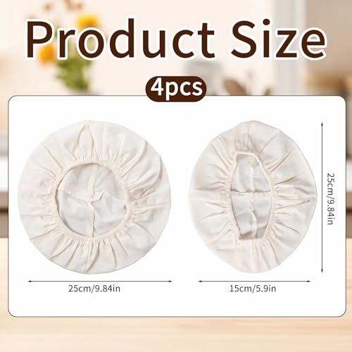 4 Pcs Banneton Liner, Proofing Basket Cover