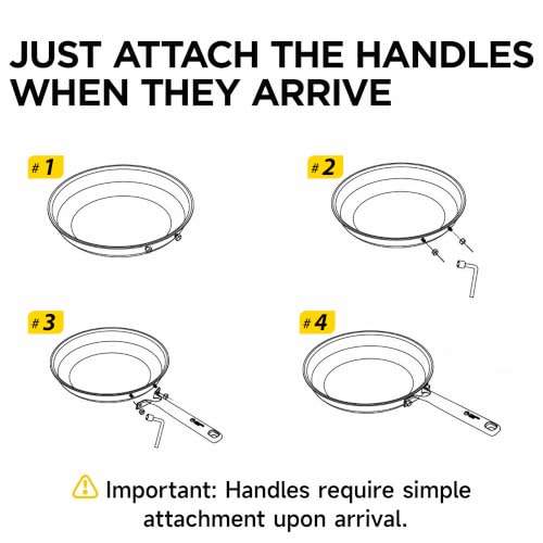 COOKER KING Tri-Ply Clad Stainless Steel Pans Set, 8, 10 & 12 Inch Skillets - size: 8+10+12 Inch
