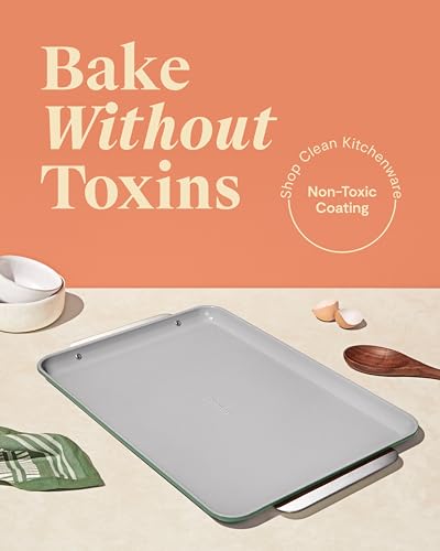 Caraway Non-Stick Ceramic-Coated 18" x 13" Baking Sheet - color: Sage, size: Large 18" x 13"