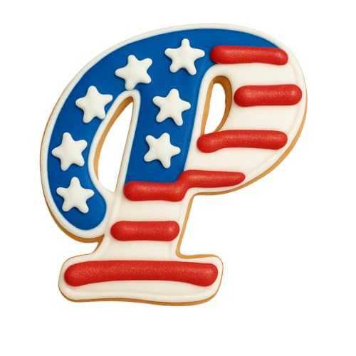 Mighty Gadget Fancy Cursive Letter A to Z Cookie Cutter - 4" Tall Alphabet Baking Mold (Random Color) (P) - color: P