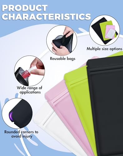 FireKylin 100 Pcs Resealable Bags for Small Business (Black, 2.7" x 3.8") - color: Black, size: 2.7" X 3.8"