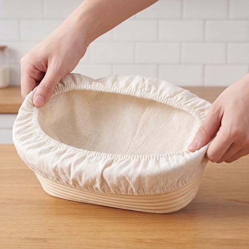 4Pcs Bread Proofing Basket Liners 2 Oval & 2 Round 10 Inch Covers