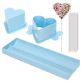 Heart Cake Pop Mold Set with 9in Tray and Sticks- Blue - color: Light blue（Heart）