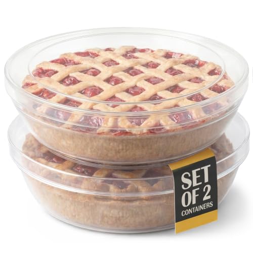 2 Pack Pie Carrier with Airtight Lid - Transport Pie Container, Storage