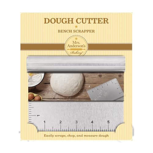 Mrs. Anderson's Baking Pastry Dough Cutter Scraper with Measurements, Stainless Steel - style: Dough Scraper, 18/8 SS