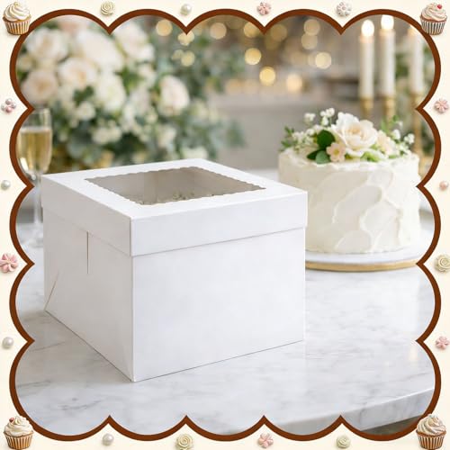 Arttown 20 Pack Cake Boxes and Cake Boards 12 Inch Tall Multi-Layer White - color: 20 pcs boxes +20 pcs cakes boards,12 inch