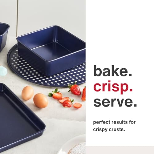 Zyliss Durable Non-Stick Pizza Tray | Carbon Steel | Dark Blue | Pizza Tray/Bakeware | Dishwasher Safe | 5 Year Guarantee… - style: Pizza Tray