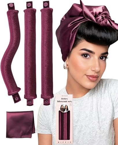 Littles Heatless Curls Overnight Rods Velvet Hair Curler to Sleep in No Heat Heatless Curling Iron Foam Sponge Flexi Rods Hair Rollers for Long Short Hair Care Styling Tools - color: Burgundy