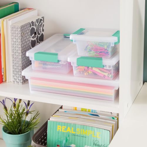 Sterilite Clip Box, Stackable Clear Plastic Bins- Large, 18-Pack - size: Large, style: 18 Pack
