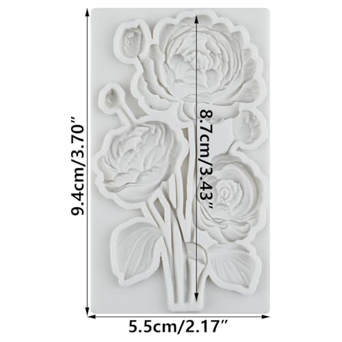 Flower Silicone Mold Peony Flowers Fondant Molds - color: Style 43