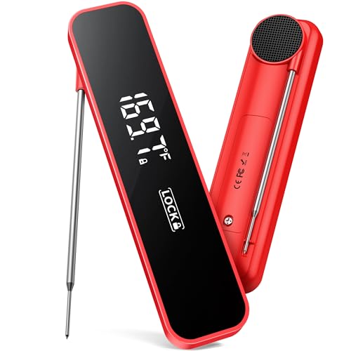 0.3 Sec Instant Read Meat Thermometer Digital for Grilling, Red - color: Red