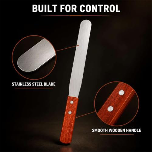 4-Piece Straight Icing Spatula Set, Stainless Steel Cake Tools Set