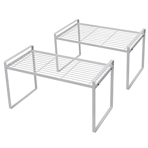 Shantton Cabinet Shelf Organizer, Pantry Shelf Rack, White 16x8.3x9.5 - color: White, size: L16" W8.3" H9.5"