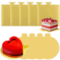 100 Pcs Mini Cake Boards for Cake Pastry (Gold) - color: 50 Square and 50 Round（gold）