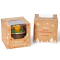 Happyhiram 100 Pack Kraft Brown Single Christmas Cupcake Boxes with Inserts - color: Holiday Brown, size: 100-Count
