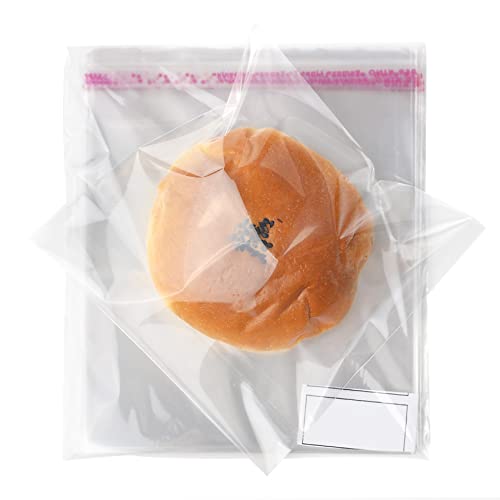 Morepack 6x6 In Cookie Bags Clear Self Sealing Cellophane Treat Bags 200Pcs - size: 6x6 Inch (Pack of 200)