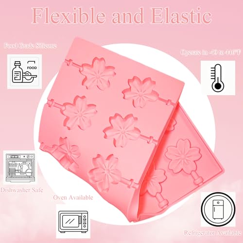 303Pcs Lollipop Mold Kit, CHELIZIYA 3 Shapes Pink Silicone Candy Molds