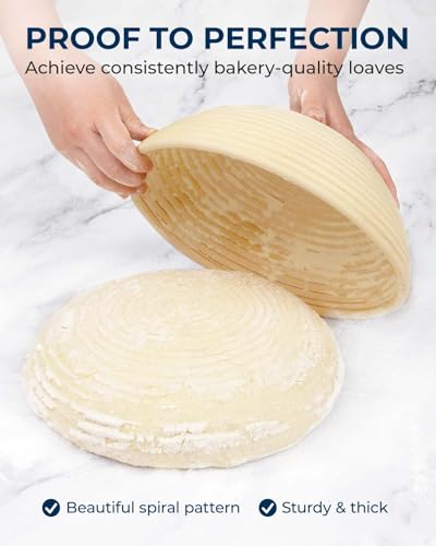 Banneton Proofing Basket Set, Sourdough Bread Baking Supplies (Plastic) - color: Standard